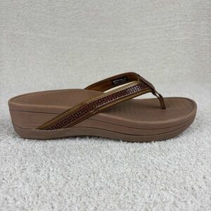 Womens Sandals 39 US 8.5 Brown Platform Chunky Flip Flop Thong Beachy Minimalist